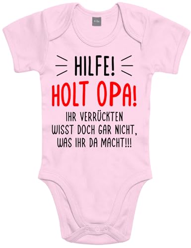 Shirtoo Baby Strampler mit lustigem HILFE! Holt Opa! Motiv - Erstausstattung zur Geburt für Mädchen und Jungen von Shirtoo