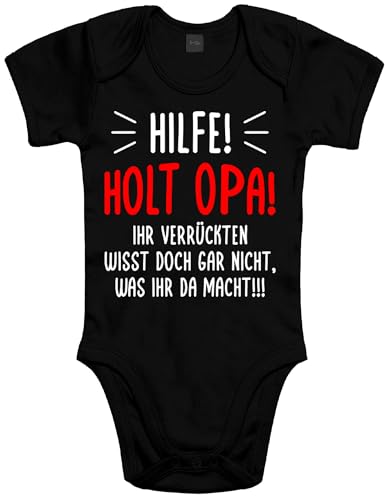 Shirtoo Baby Strampler mit lustigem HILFE! Holt Opa! Motiv - Erstausstattung zur Geburt für Mädchen und Jungen von Shirtoo