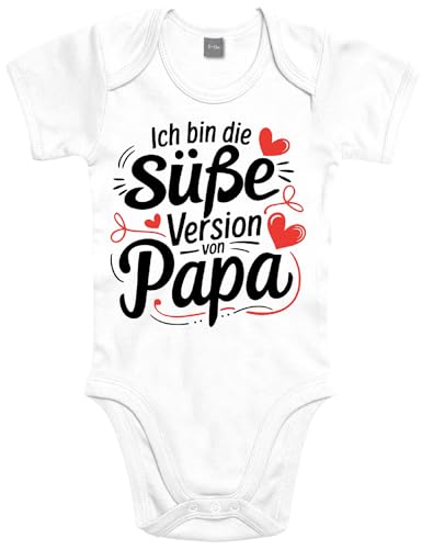 Shirtoo Baby Strampler mit lustigem Motiv - Ich bin die süße Version von Papa Motiv - Erstausstattung zur Geburt für Mädchen und Jungen von Shirtoo