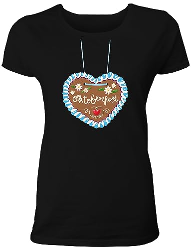 Shirtoo Damen Oktoberfest T-Shirt Lebkuchenherz - Lustiger Trachten Ersatz von Shirtoo