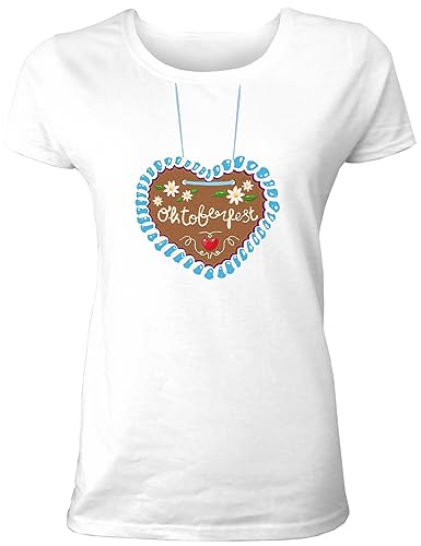 Shirtoo Damen Oktoberfest T-Shirt Lebkuchenherz - Lustiger Trachten Ersatz von Shirtoo