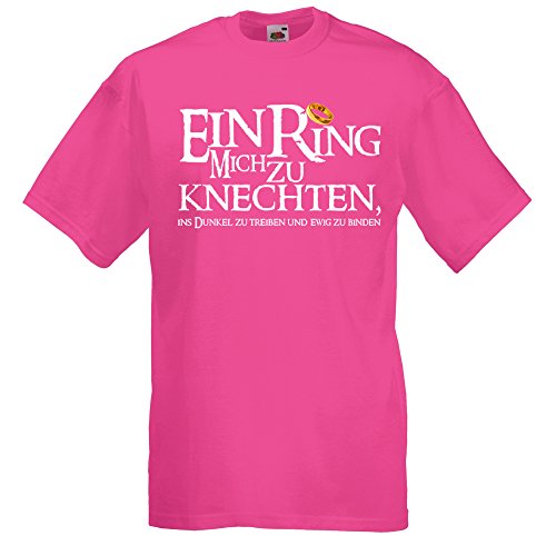 Herren T-Shirt EIN Ring Mich zu knechten für den Junggesellenabschied (Männer) in pink, Größe L von Shirtoo
