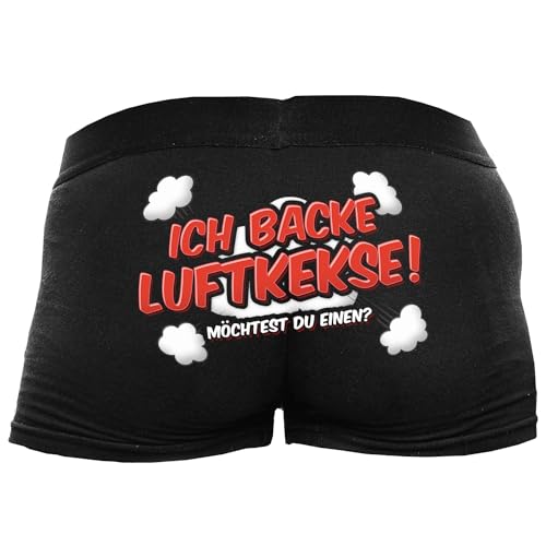 Shirtoo Lustige Herren-Boxershorts mit Spruch Ich backe Luftkekse Männer zum Geburtstag, Valentinstag, zu Weihnachten oder Nikolaus von Shirtoo