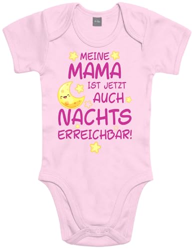 Shirtoo Lustiger Baby Body mit Spruch - Meine Mama ist jetzt auch Nachts erreichbar - Geschenk zur Babyparty von Shirtoo