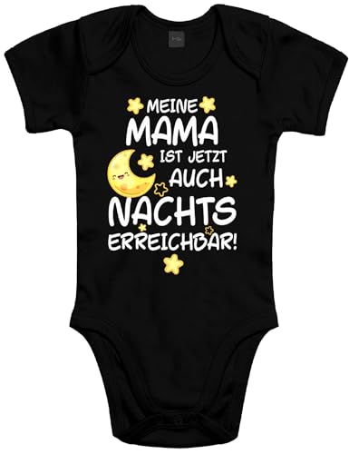 Shirtoo Lustiger Baby Body mit Spruch - Meine Mama ist jetzt auch Nachts erreichbar - Geschenk zur Babyparty von Shirtoo