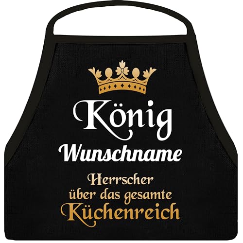 Shirtoo Personalisierte Kochschürze für Herren als lustige Geschenkidee für Hobbyköche oder Paare mit Aufdruck Herrscher über das gesamte Küchenreich von Shirtoo