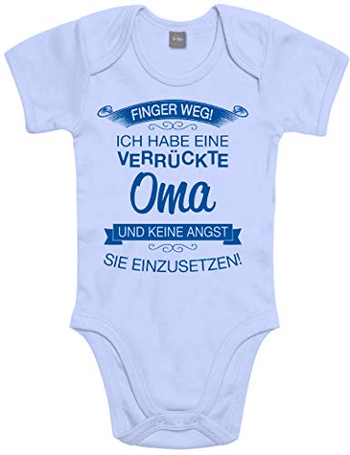 Shirtoo Supersüßer Baby Body Strampler Finger Weg! Ich Habe eine verrückte OMA für Jungen und Mädchen als Geschenk zur Geburt/Erstausstattung von Shirtoo