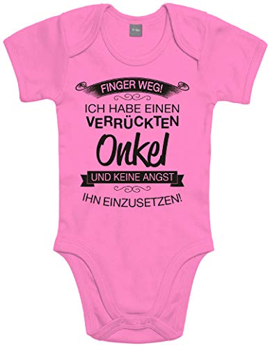 Shirtoo Supersüßer Baby Body Strampler Finger Weg! Ich Habe einen verrückten Onkel für Jungen und Mädchen als Geschenk zur Geburt/Erstausstattung von Shirtoo