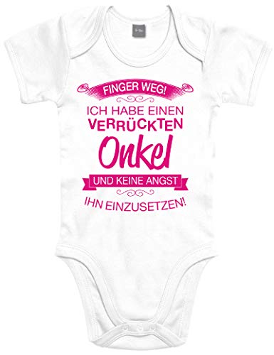 Shirtoo Supersüßer Baby Body Strampler Finger Weg! Ich Habe einen verrückten Onkel für Jungen und Mädchen als Geschenk zur Geburt/Erstausstattung von Shirtoo