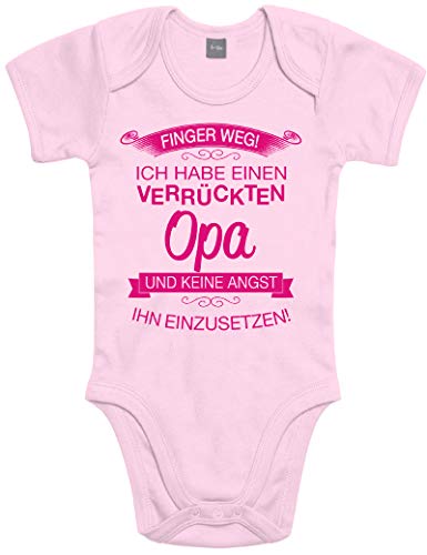 Shirtoo Supersüßer Baby Body Strampler Finger Weg! Ich Habe einen verrückten Opa für Jungen und Mädchen als Geschenk zur Geburt/Erstausstattung von Shirtoo