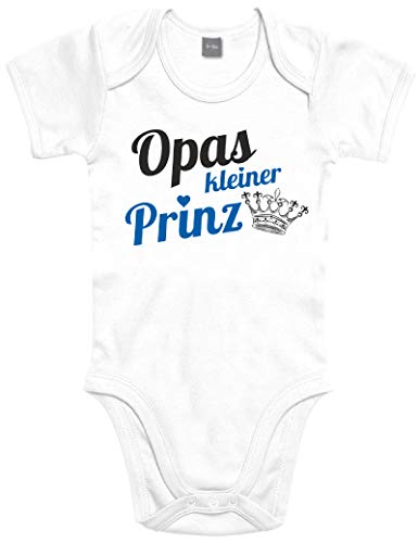 Shirtoo Supersüßer Baby Body Strampler Opas Kleiner Prinz für Jungen als Geschenk zur Geburt/Erstausstattung von Shirtoo