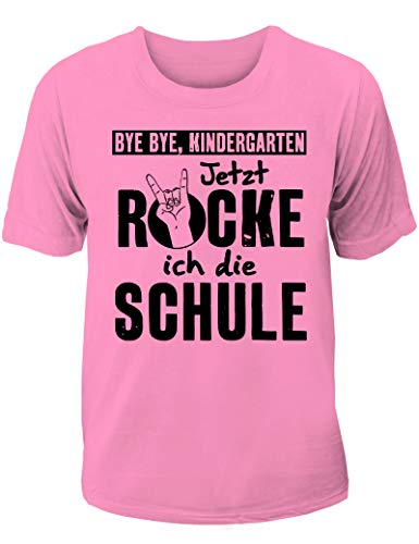 T-Shirt Einschulung/Schulanfang: Tschüss Kita! Ich Glitzer jetzt in der Schule! - Mit Einhorn und Glitzer-Effekt von Shirtoo