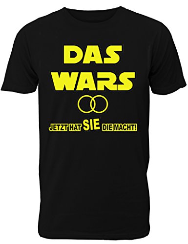 T-Shirt Junggesellenabschied Männer: Das Wars - Jetzt hat sie die Macht für den Bräutigam - JGA T-Shirt Herren von Shirtoo