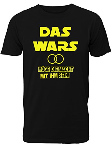 T-Shirt Junggesellenabschied Männer: Das Wars - Möge die Macht mit ihm Sein für das JGA Team des Bräutigams - Herren T-Shirt von Shirtoo