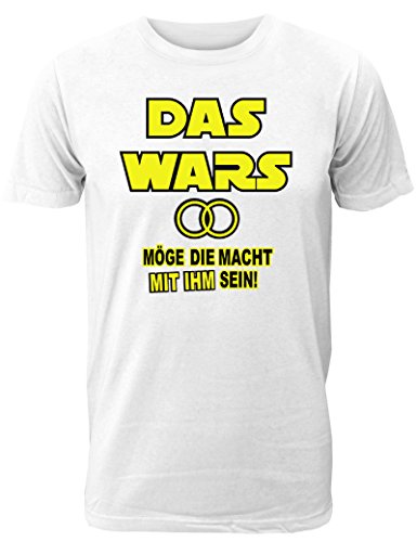 T-Shirt Junggesellenabschied Männer: Das Wars - Möge die Macht mit ihm Sein für das JGA Team des Bräutigams - Herren T-Shirt von Shirtoo