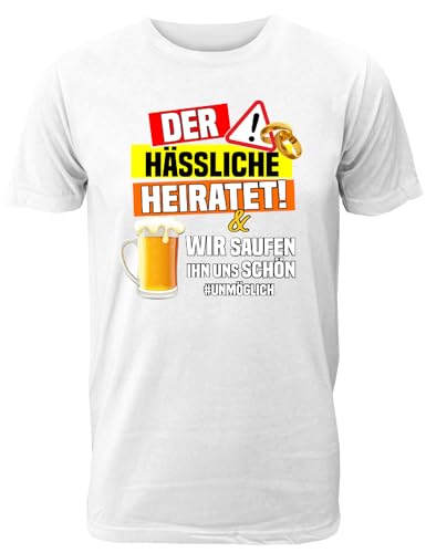 T-Shirt Junggesellenabschied Männer: Der Hässliche heiratet ! Wir Saufen ihn Uns schön für das JGA Team des Bräutigams - Herren T-Shirt T-Shirt Junggesellenabschied Männer: Der Hässliche heiratet ! Wir Saufen ihn Uns schön für das JGA Team des Bräutigams - Herren T-Shirt von Shirtoo
