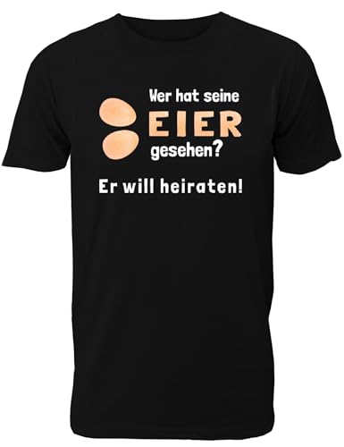 T-Shirt Junggesellenabschied Männer: Wer hat Seine Eier gesehen für das JGA Team des Bräutigams - Herren T-Shirt von Shirtoo