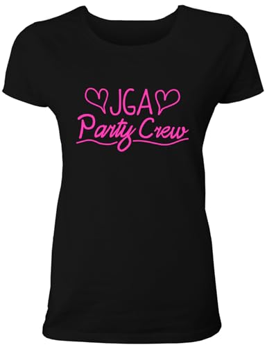 T-Shirt Junggesellinnenabschied Frauen: JGA Party Crew Handwritten für das JGA Team der Braut, Junggesellenabschied Damen T-Shirt von Shirtoo