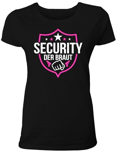 T-Shirt Junggesellinnenabschied Frauen: Marke - Security der Braut für das JGA Team der Braut, Junggesellenabschied Damen T-Shirt von Shirtoo