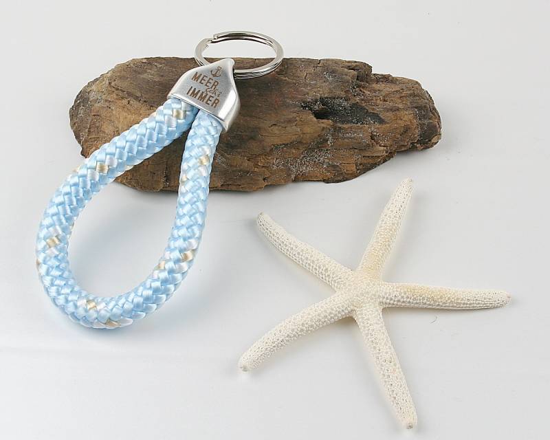 Schlüsselanhänger Gravur Meer Geht Immer Segelseil 10 Mm von ShirtparadeShop