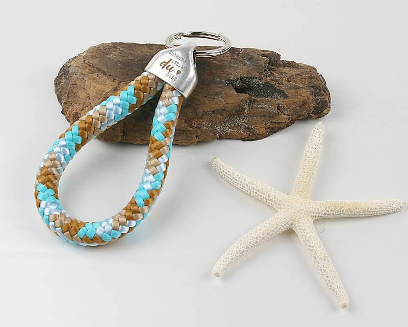 Schlüsselanhänger Gravur Zuhause Ist Wo Du Bist Segelseil 10 Mm Schlüsselanhänger Gravur Zuhause Ist Wo Du Bist Segelseil 10 Mm von ShirtparadeShop