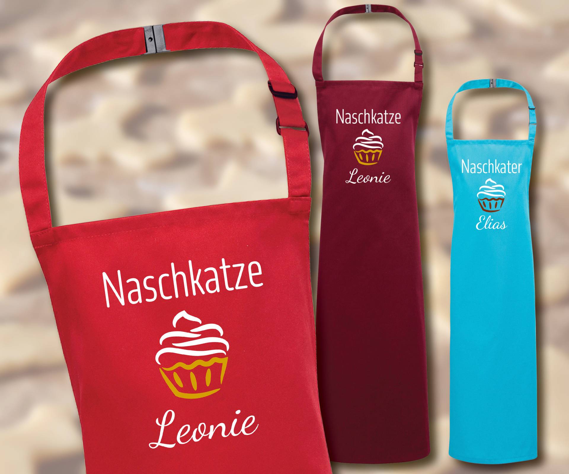 Schürze Für Kinder Naschkatze Personalisiert Mit Namen Wunschname Kochschürze Küchenschürze von ShirtparadeShop