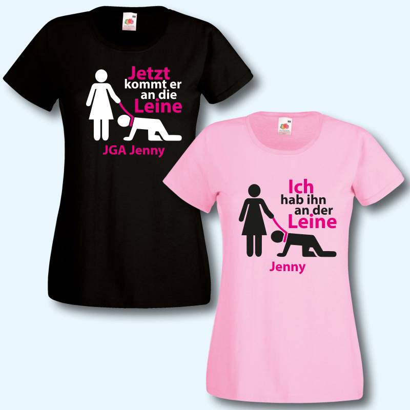 T-Shirt, Jga Jetzt Kommt Er An Die Leine, Junggesellinnenabschied, Wunschname von ShirtparadeShop