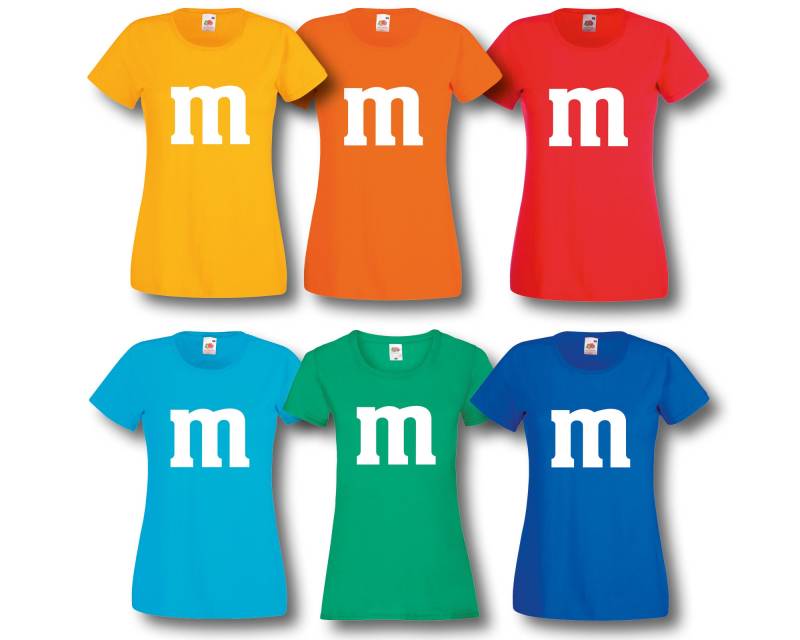 T-Shirt Damen M&m Kostüm Karneval Fasching Gruppenkostüm von ShirtparadeShop