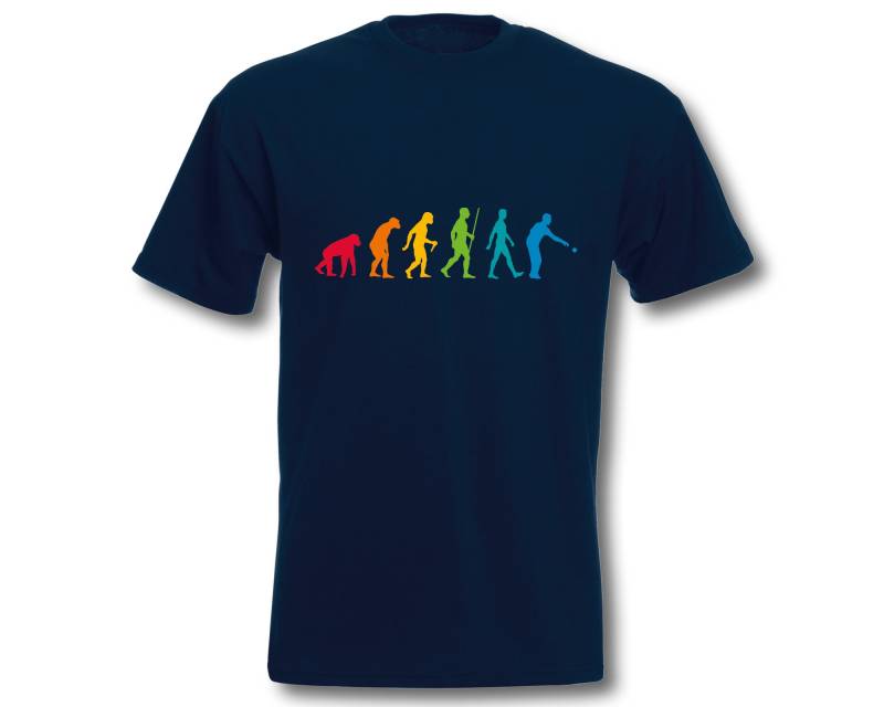 T-Shirt Evolution Boule Petanque Coloured Edition Fun-Shirt Herren Sport Freizeit von ShirtparadeShop