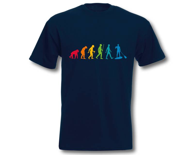 T-Shirt Evolution Sup Stand Up Paddling Coloured Edition Herren Sport Freizeit Wassersport von ShirtparadeShop