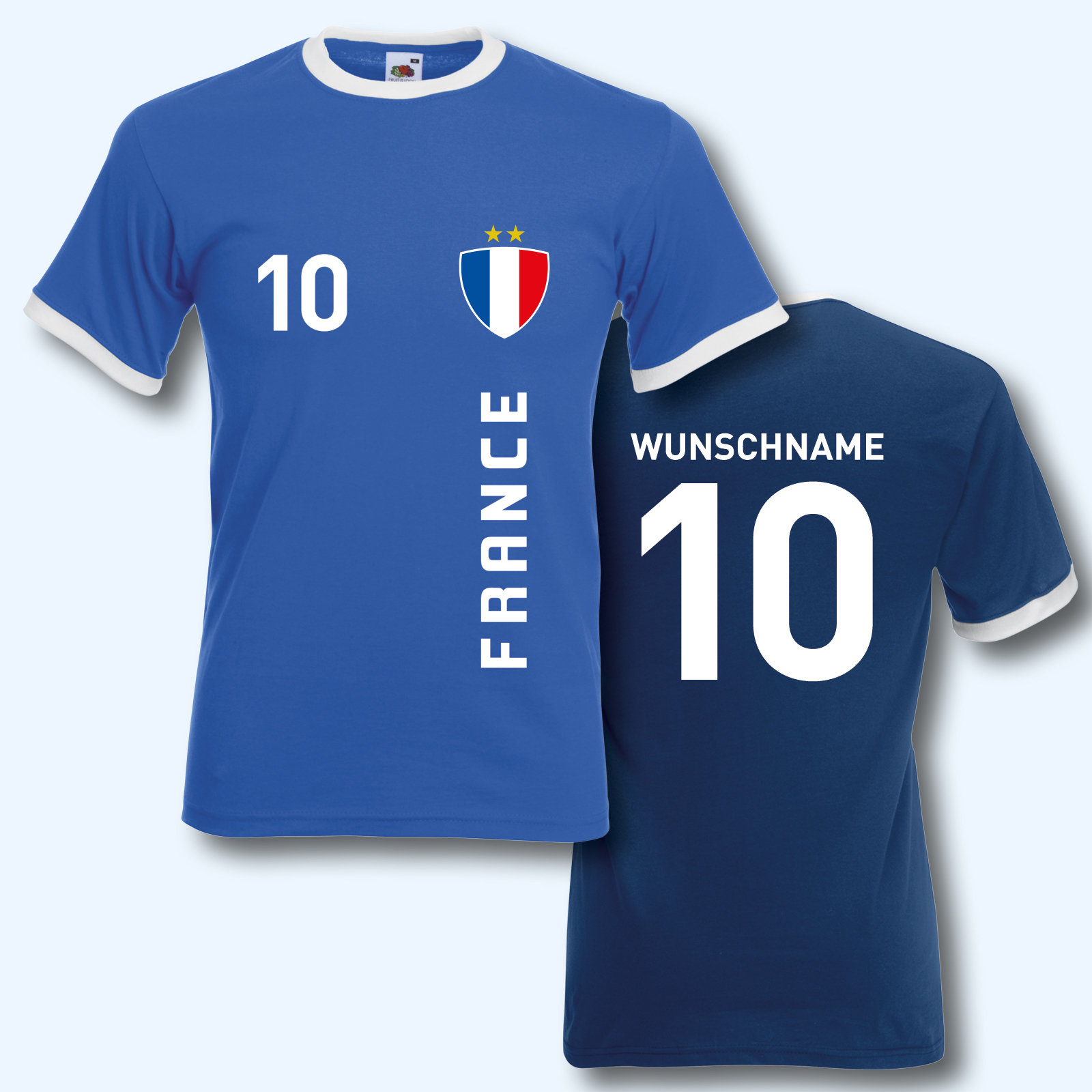 T-Shirt Trikot Retro-Shirt, Em Frankreich, Mit Wunschnamen von ShirtparadeShop