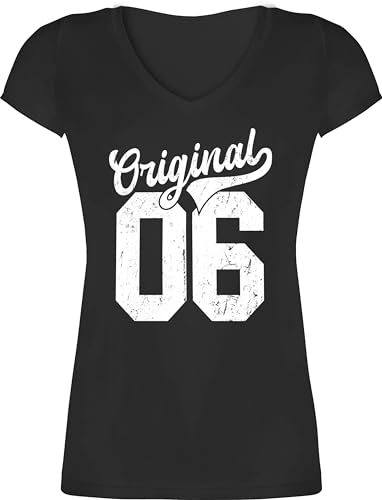 T-Shirt Damen V Ausschnitt - 18. Geburtstag - Original 2006 - M - Schwarz - 18 jährige t Shirts Frauen Geschenk zum 18.Geburtstag Shirt v-Ausschnitt Jahre Tshirt Geburtstagsgeschenke mit 18er Neck von Shirtracer