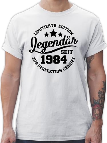 T-Shirt Herren - 40. Geburtstag - Legendär seit 1984 - M - Weiß - 40 t Shirts männer Tshirt Shirt Mann firrzich Funshirts Geschenkartikel 40er 40ger männershirts sprüche zum 40th tishrt von Shirtracer