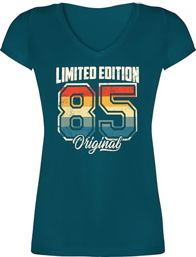 T-Shirt Damen V Ausschnitt - 40. - Limited Edition 1985 Original I Vierzigster Geburtstag I 40 Geburtstag - M - Türkis - Tshirt Geburtstagskind Frau 40er 1984 Tshirts Frauen Shirt 40.Geburtstag von Shirtracer