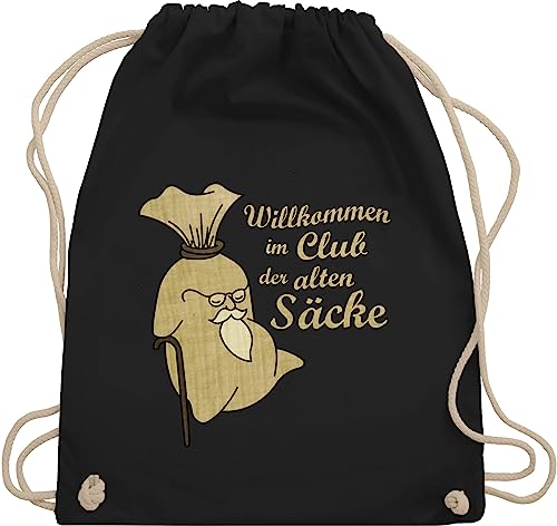 Turnbeutel Rucksack - 50. Geburtstag - Willkommen im Club der alten Säcke - Unisize - Schwarz - geschenke für damen ab 50 50.geburtstag alter sack beutel zum 50er alte beuteltasche geschenktasche von Shirtracer