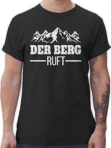 T-Shirt Herren - Skiurlaub Apres Ski - Der Berg Ruft - XL - Schwarz - Shirts männer Bergen Tshirt Mann apred Shirt der. t der+Berg+Ruft Tshirts bergmotiv für Baumwolle t-Shirts Herren, von Shirtracer