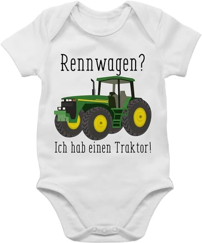 Baby Body Junge Mädchen - Traktoren - Rennwagen Ich habe einen Traktor - Geschenk Landwirt Trecker Bauer Geschenkidee Landwirtschaft Landwirte - 1/3 Monate - Weiß - babykleidung body. traktorfan von Shirtracer