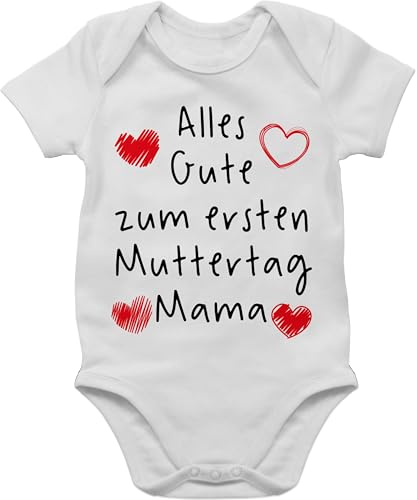 Baby Body Junge Mädchen - Alles Gute zum ersten Muttertag II - 6/12 Monate - Grau meliert - muttertagsstrampler muttertagsgeschenke muttertagsgeschenk first mothers day strampler muttertagsbody von Shirtracer