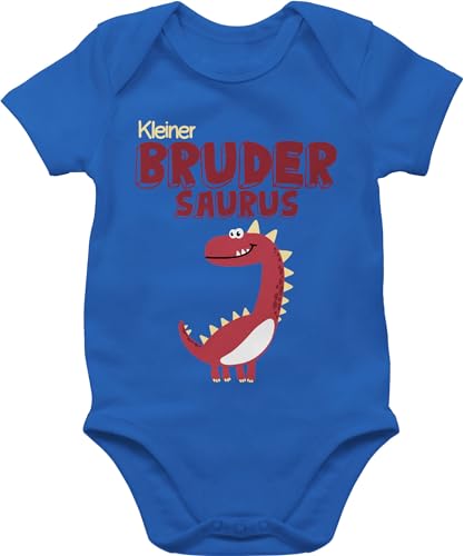 Baby Body Junge Mädchen - Bruder - Kleiner Brudersaurus - 6/12 Monate - Royalblau - dinosaurier little brother outfit lil bro geschwister bodys brüder 2024 kleine saurus babysachen von Shirtracer