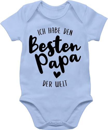 Baby Body Junge Mädchen - Geschenk zum Vatertag - Besten Papa der Welt I - 12/18 Monate - Babyblau - strampler the best dad vatertagsbody papatagsgeschenk bester daddy geschenke bodys von Shirtracer