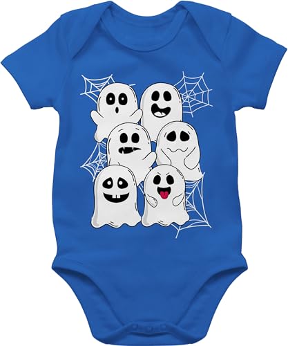 Baby Body Junge Mädchen - Halloween - Babys - Lustige Geister Gespenster Geist Gespenst - 12/18 Monate - Royalblau - ghost halloween-babykleidung horror kinder strampler halloweenbody haloween von Shirtracer