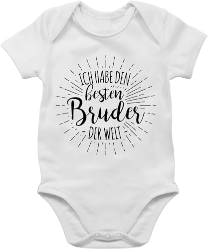 Baby Body Junge Mädchen - Ich habe den besten Bruder der Welt - 6/12 Monate - Weiß - sprüche kleidung bester brüder brother strampler hab geschenke zur geburt geschenk weihnachten best babybody von Shirtracer