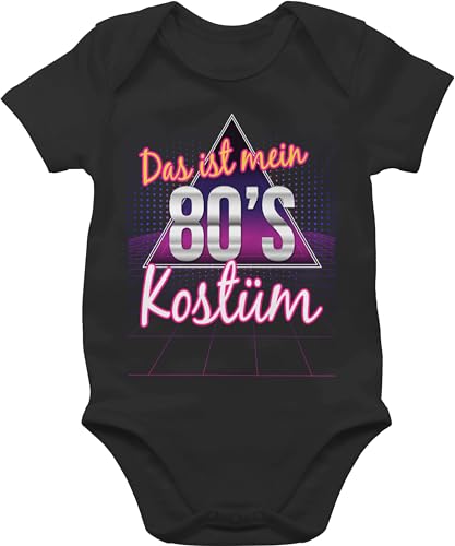 Baby Body Junge Mädchen - Karneval & Fasching - Das ist mein 80er Jahre Kostüm 80s I 80iger Jahre retro Fastnacht I Fasnacht I Fasnet - 6/12 Monate - Schwarz - faschingsstrampler faschings 80ger von Shirtracer