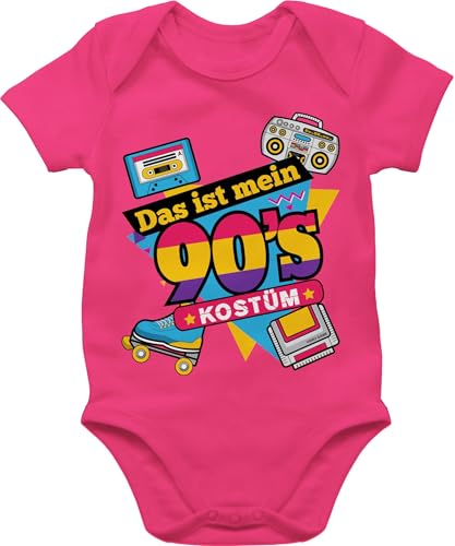 Baby Body Junge Mädchen - Karneval & Fasching - Das ist mein 90er Jahre Kostüm I Neunziger Jahre I 90s I Fastnacht I Fasnacht I Fasnet - 1/3 Monate - Fuchsia - outfit faschingsstrampler faschings von Shirtracer