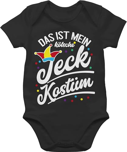 Baby Body Junge Mädchen - Karneval & Fasching - Das ist mein kölsche Jeck Kostüm - weiß - 1/3 Monate - Schwarz - faschingsstrampler fastnacht köln bz10 faschings kölsch babybody tier fasnacht von Shirtracer