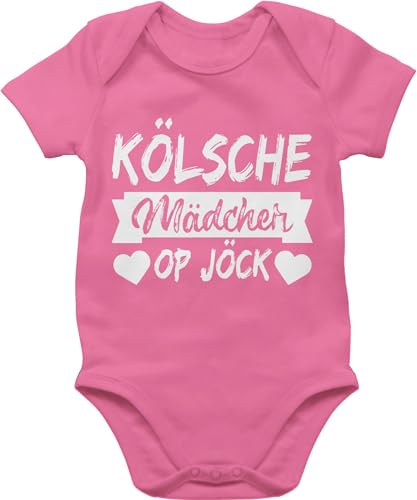 Baby Body Junge Mädchen - & Fasching - Kölsche Mädcher op Jöck I Köln Karneval I - 1/3 Monate - Pink - faschingsstrampler fastnacht koeln strampler faschings kölsch babybody tier fasnacht von Shirtracer