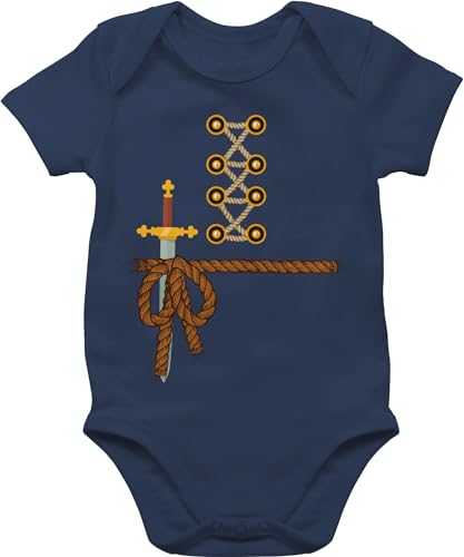 Baby Body Junge Mädchen - Karneval & - Ritter Kostüm Fasching - Tapferer Ritter Mittelalter Zum Ritter geschlagen Knight Ritterbund - 18/24 Monate - Navy Blau - karnevall sachen fashing babysachen von Shirtracer