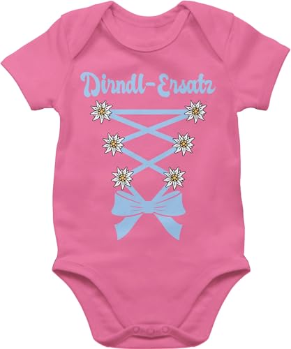 Baby Body Junge Mädchen - Kompatibel mit Oktoberfest Outfit - Dirndl Ersatz Korsage - 1/3 Monate - Pink - strampler tracht trachtenbody bayrisch kosage bodys trachten trachtenkleidung bayern von Shirtracer