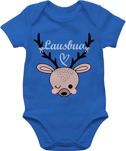 Baby Body Junge Mädchen - Kompatibel mit Oktoberfest Outfit - Lausbua Reh - 6/12 Monate - Royalblau - tracht strampler trachtenbody bayrisch lausbub babybody trachtenoutfit trachtenkleidung bayern von Shirtracer