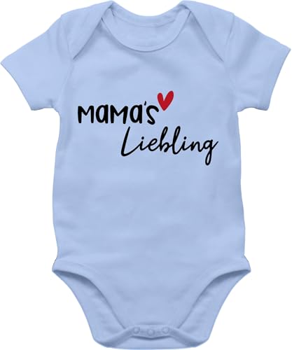 Baby Body Junge Mädchen - Mama - Mamas Liebling - 6/12 Monate - Babyblau - muttertagsbody kurzarmbody muttertag muddi bodys strampler babykleidung jungen mama's mutter babybody werdende geschenk von Shirtracer